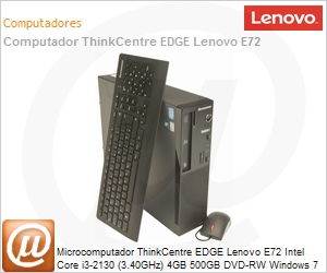 3493DDP - Desktop-PC ThinkCentre EDGE Lenovo E72 Intel Core i3-2130 (3.40GHz) 4GB 500GB DVD-RW Windows 7 Professional 64 SFF VGA/DVI (Substitui EDGE 71)