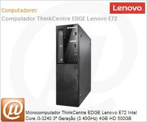 3493MJP - Desktop-PC ThinkCentre EDGE Lenovo E72 Intel Core i3-3240 3 Gerao (3.40GHz) 4GB HD 500GB Windows 7 Professional 64 SFF