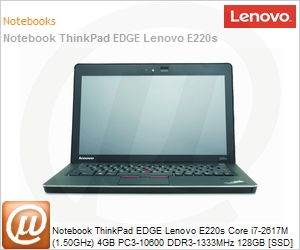 50383MP - Notebook ThinkPad EDGE Lenovo E220s Core i7-2617M (1.50GHz) 4GB PC3-10600 DDR3-1333MHz 128GB [SSD] 12.5" LED Windows 7 Professional 64 Wi-Fi N Bluetooth WebCam HDMI FingerPrint
