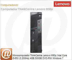 5864BJ2 - Desktop-PC ThinkCentre Lenovo M90p Intel Core i5-650 (3.20GHz) 4GB 500GB DVD-RW Windows 7 Professional SFF