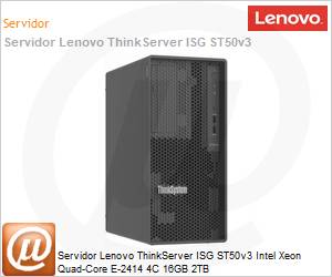 7DF4A00UBR - Servidor Lenovo ThinkServer ISG ST50v3 Intel Xeon Quad-Core E-2414 4C 16GB 2TB 