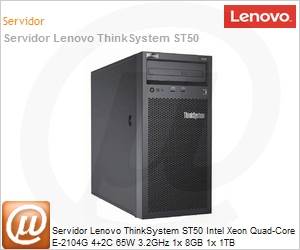 7Y48A00LBR - Servidor Lenovo ThinkSystem ST50 Intel Xeon Quad-Core E-2104G 4+2C 65W 3.2GHz 1x 8GB 1x 1TB