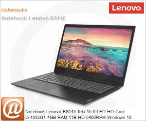 82HB000NBR - Notebook Lenovo BS145 Intel Core i5-1005G1 10 Gerao 4GB RAM 1TB HD 5400RPM Tela 15,6 LED HD Windows 10 Pro 1 Ano Balco
