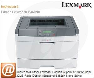 34S0501 - Impressora Laser Lexmark E360dn 38ppm 1200x1200dpi 32MB Rede Duplex (Substitui E352dn Nova Srie)