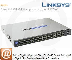 SLM2048 - Switch Gigabit 50 portas Cisco SLM2048 Smart Switch (48 x Gigabit; 2 x Combo) Gerencivel Expansvel