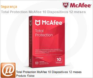 MACF0006-BOX - Total Protection McAfee 10 Dispositivos 12 meses Produto fsico