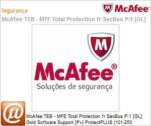 TEBCDE-AA-DA - Intel Security McAfee TEB - MFE Total Protection fr SecBus P:1 [GL] Gold Software Support [P+] ProtectPLUS (101-250 licenas) 