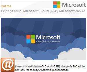 AAL-78354-MSL - Licena mensal Cloud [CSP NCE] Microsoft 365 A1 for devices for faculty Academic [Educacional] 