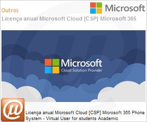 RMT-00005-ANL - Licena anual Cloud [NCE] Microsoft 365 Phone System Virtual User for students Academic [Educacional] 