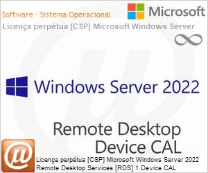 DG7GMGF0D7HXD - Licena perptua [CSP NCE] Microsoft Windows Server 2022 Remote Desktop Services [RDS] 1 CAL Device 