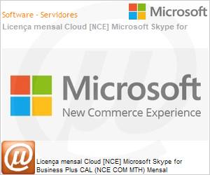 CFQ7TTC0LHR50001P1MM - Licena mensal Cloud [NCE] Microsoft Skype for Business Plus CAL (NCE COM MTH) Mensal 