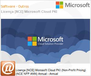 CFQ7TTC0P4WT000CP1YA - Licena [NCE] Microsoft Cloud PKI (Non-Profit Pricing) (NCE NFP ANN) Annual - Annual 