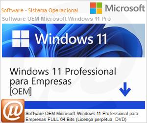 FQC-10520 - Licena por hardware [OEM] Microsoft Windows 11 Professional para Empresas FULL 64 Bits (Licena perptua, DVD, venda somente com um PC novo)