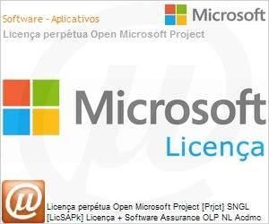 076-01865 - Licena perptua Open Microsoft Project [Prjct] SGNL [LicSAPk] Licena + Software Assurance OLP NL Acdmc (Academic) [Educacional] 