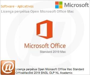 3YF-00642 - Licena perptua Open Microsoft Office Mac Standard OfficeMacStd 2019 SGNL OLP NL Academic [Educacional] 