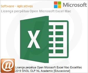 D46-01087 - Licena perptua Open Microsoft Excel Mac ExcelMac 2019 SGNL OLP NL Academic [Educacional] 