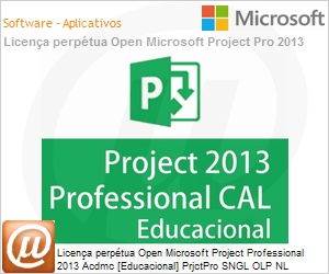 H30-04052 - Licena perptua Open Microsoft Project Professional 2013 Acdmc [Educacional] PrjctPro SNGL OLP NL w1PrjctSvrCAL (Substitui 2010) 