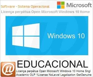 KW9-00311 - Licena perptua Open Microsoft Windows 10 Home SGNL Academic OLP 1License NoLevel Legalization GetGenuine [EDUCACIONAL] 