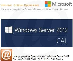 R18-04277 - Licena perptua Open Microsoft Windows Server 2012 CAL WinSvr2012 SNGL OLP NL DvcCAL Device (Substitui 2008) 