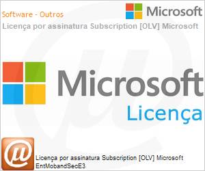 GS9-00003 - Licena por assinatura Subscription [OLV] Microsoft EntMobandSecE3 AddOnShrdSvrALNGSubsVLOLVNL1MthAcdmc StdntStdntAddOn Additional Product Non-Specific 1 Month(s) Non-Specific