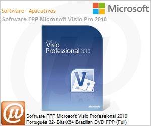 D87-04388 - Software FPP Microsoft Visio Professional 2010 Portugus 32- Bits/X64 Brazilian DVD FPP (Full)