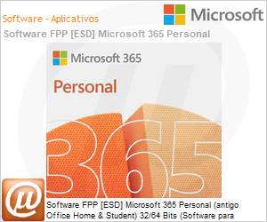 QQ2-00008 - Software FPP [ESD] Microsoft 365 Personal (antigo Office Home & Student) 32/64 Bits (Software para Download, Assinatura Anual) 