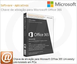 Microsoft - R4T-00051 - Chave de ativação para Microsoft Office 365  University pré-instalado em PCs - MicroSafe