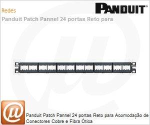 CPP24WBLY - Panduit Patch Pannel 24 portas Reto para Acomodao de Conectores Cobre e Fibra tica