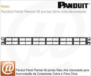 CPP48HDWBLY - Panduit Patch Pannel 48 portas Reto Alta Densidade para Acomodao de Conectores Cobre e Fibra tica