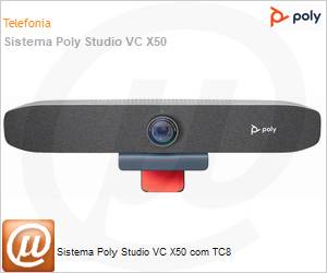 2200-86270-212 - Sistema de VdeoConferncia Poly Studio VC X50 com TC8 Kit (Equipamento e licena obrigatria 5150-86270-212 j includos) 