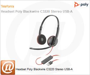 80S02A6 - Headset Poly Blackwire C3220 Stereo USB-A