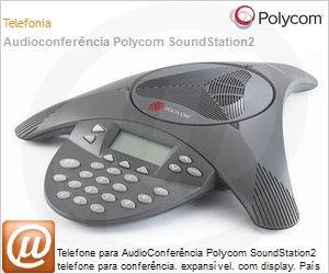 2200-16200-014 - Telefone para AudioConferncia Polycom SoundStation2 telefone para conferncia. expansvel. com display. Pas Grupo 41