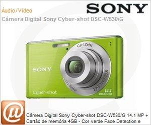 DSC-W530/G - Cmera Digital Sony Cyber-shot DSC-W530/G 14.1 MP + Carto de memria 4GB - Cor verde Face Detection e Funo Panormica