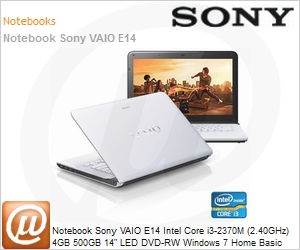 Sony - SVE14113EBW - Notebook Sony VAIO E14 Intel Core i3-2370M ()  4GB 500GB 14