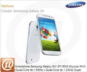 GT-I9500ZWPZTO - Smartphone Samsung Galaxy SIV GT-I9500 Exynos 5410 (Quad-Core de 1.6GHz + Quad-Core de 1.2GHz) Super Amoled HD 5" Android 4.2 (Jelly Bean) Wi-Fi N 3G 13MP Branco Desbloqueado