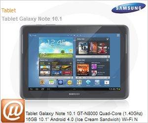 GT-N8000EAAZTO - Tablet Galaxy Note 10.1 GT-N8000 Quad-Core (1.40Ghz) 16GB 10.1" Android 4.0 (Ice Cream Sandwich) Wi-Fi N Bluetooth 3G GPS Cmera 5MP Grafite Desbloqueado