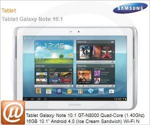 GT-N8000ZWAZTO - Tablet Galaxy Note 10.1 GT-N8000 Quad-Core (1.40Ghz) 16GB 10.1" Android 4.0 (Ice Cream Sandwich) Wi-Fi N Bluetooth 3G GPS Cmera 5MP Branco Desbloqueado