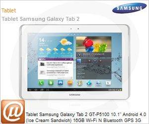 GT-P5100ZWPZTO - Tablet Samsung Galaxy Tab 2 GT-P5100 10.1" Android 4.0 (Ice Cream Sandwich) 16GB Wi-Fi N Bluetooth GPS 3G USB Cmera Desbloqueado Branco