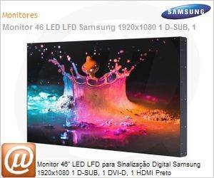 LH46UDECLBB/ZD - Monitor 46" LED LFD para Sinalizao Digital Samsung 1920x1080 1 D-SUB, 1 DVI-D, 1 HDMI Preto