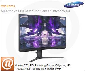 LS27AG320NLXZD - Monitor 27" LED Samsung Gamer Odyssey G32 AMD FreeSync Full HD 1ms 165Hz Preto 