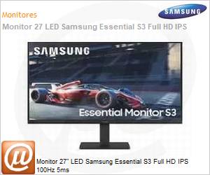 LS27D300GALMZD - Monitor 27" LED Samsung Essential S3 Full HD IPS 100Hz 5ms 