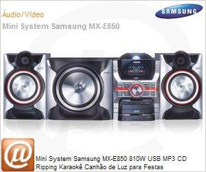 MX-E850/ZD - Mini System Samsung MX-E850 810W USB MP3 CD Ripping Karaok Canho de Luz para Festas