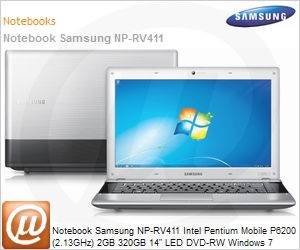 NP-RV411-BD5BR - Notebook Samsung NP-RV411 Intel Pentium Mobile P6200 (2.13GHz) 2GB 320GB 14" LED DVD-RW Windows 7 Home Basic 64 Wi-Fi N Bluetooth HDMI