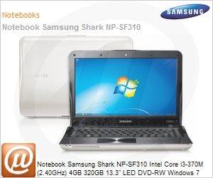 NP-SF310-SD1BR - Notebook Samsung Shark NP-SF310 Intel Core i3-370M (2.40GHz) 4GB 320GB 13.3" LED DVD-RW Windows 7 Home Premium 64 Wi-Fi N Bluetooth WebCam HDMI NVIDIA 310M Marfim