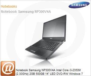 NP300V4A-AD5BR - Notebook Samsung NP300V4A Intel Core i3-2350M (2.30GHz) 2GB 500GB 14" LED DVD-RW Windows 7 Home Basic 64 Wi-Fi N Bluetooth 3.0 WebCam HDMI Preto