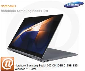 NP750QGK-KG2BR - Notebook Samsung Book4 360 C5 16GB 512GB SSD Windows 11 Home 