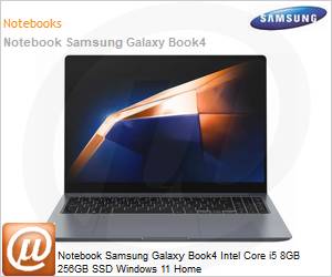 NP750XGJ-KG4BR - Notebook Samsung Galaxy Book4 Intel Core i5 8GB 256GB SSD Windows 11 Home 