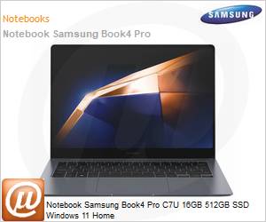 NP940XGK-KG1BR - Notebook Samsung Book4 Pro C7U 16GB 512GB SSD Windows 11 Home 