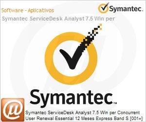 JI7KWZZ0-ER1ES - Symantec ServiceDesk Analyst 7.5 Win per Concurrent User Renewal Essential 12 Meses Express Band S [001+] 