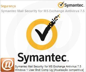 KDWBWZC0-EI1EC - Symantec Mail Security for MS Exchange Antivirus 7.5 Windows 1 User Bndl Comp Ug [Atualizao competitiva] License Express Band C [050-099] Essential 12 Meses